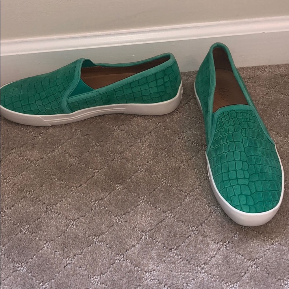 NWOT JOIE turquoise slide on sneakers